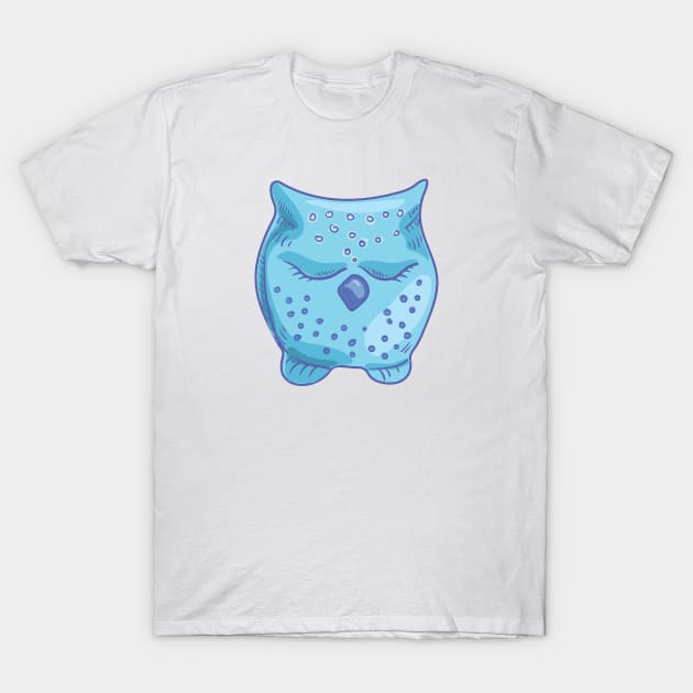 Cute sleeping blue owl T-Shirt by Catdog